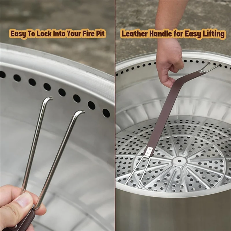 ABVA-Leather Fire Kang ハンドル ステンレススチールフック付き Fire Kang 移動ツール ソロストーブシリーズ Fire Kang に適しています