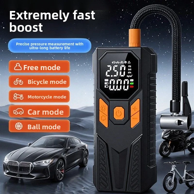 

Motorcycle Air Pump Intelligent Digital Display Air Compressor Wired Wireless Car Ball Inflator Compressor Pump with LED Lamp