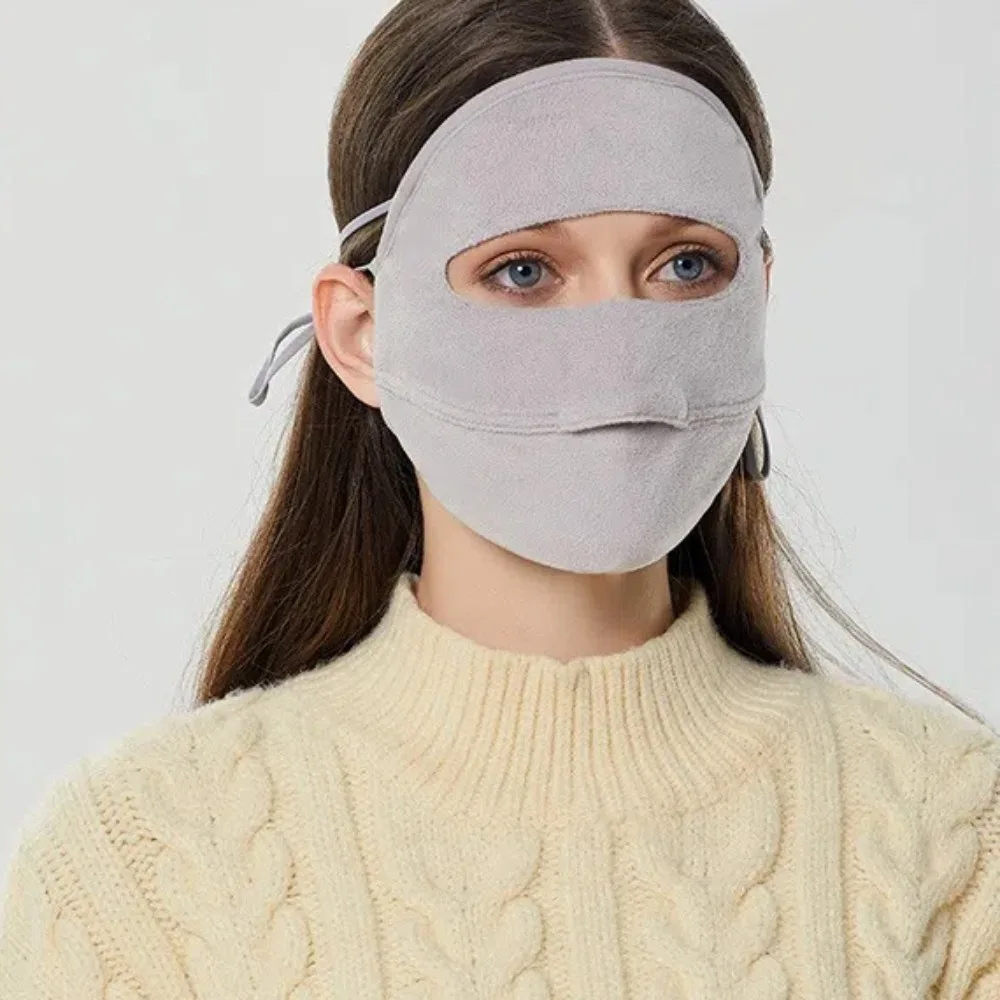 Zacht met dik fluwelen wintermasker Koudbestendig Winddicht Warm masker Opening Ademend Volledige gezichtsbedekking Winddicht masker Buiten