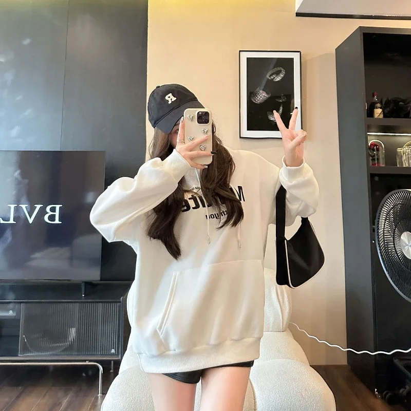 Korean Fashion Family Hooded Sweatshirts Autumn Winter Mom Dad and Children Hoodies Baby Romper Mother Father Daughter Son Tops