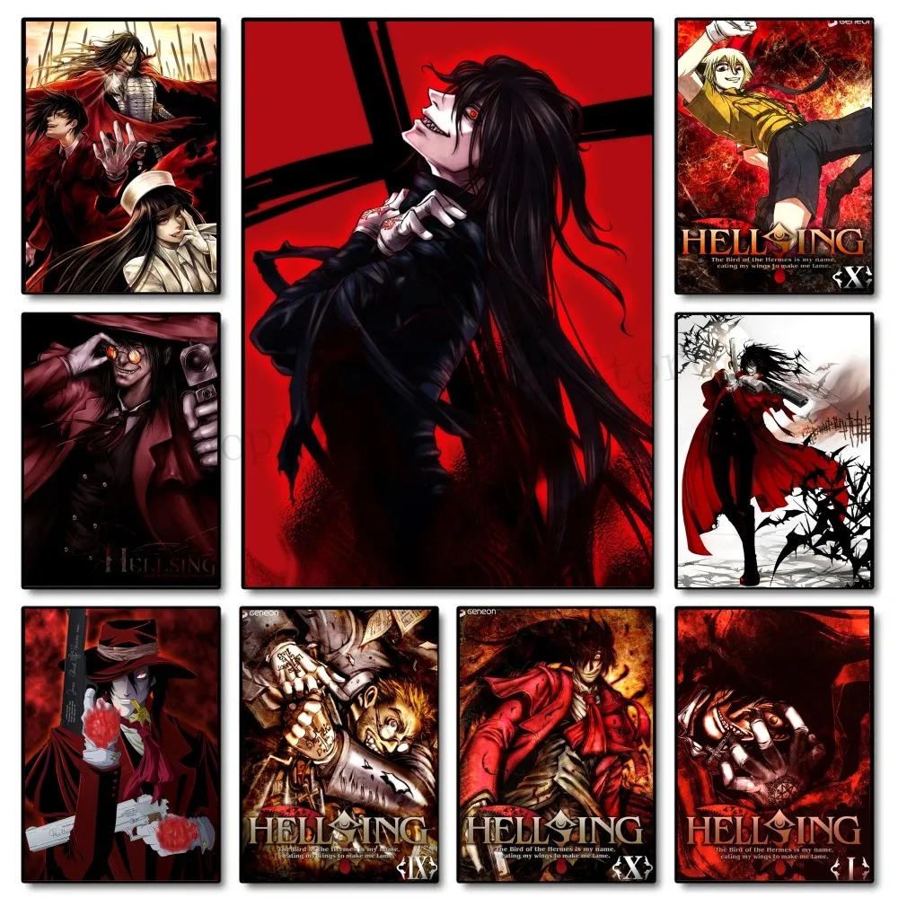 1pc Hellsing  Poster Paper Print Home Living Room Bedroom Entrance Bar Cafe Art Painting Decoration