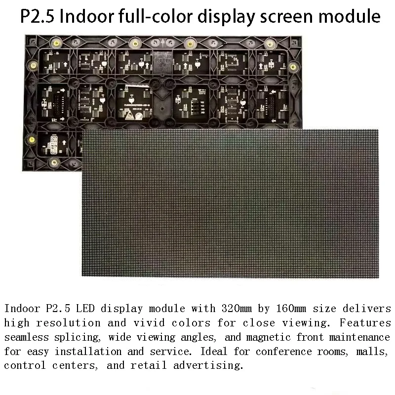 LED Panel P2.5 Full Color 4K Video Wall HUB75 Module with IP55 Waterproof for Indoor LED Display Screens