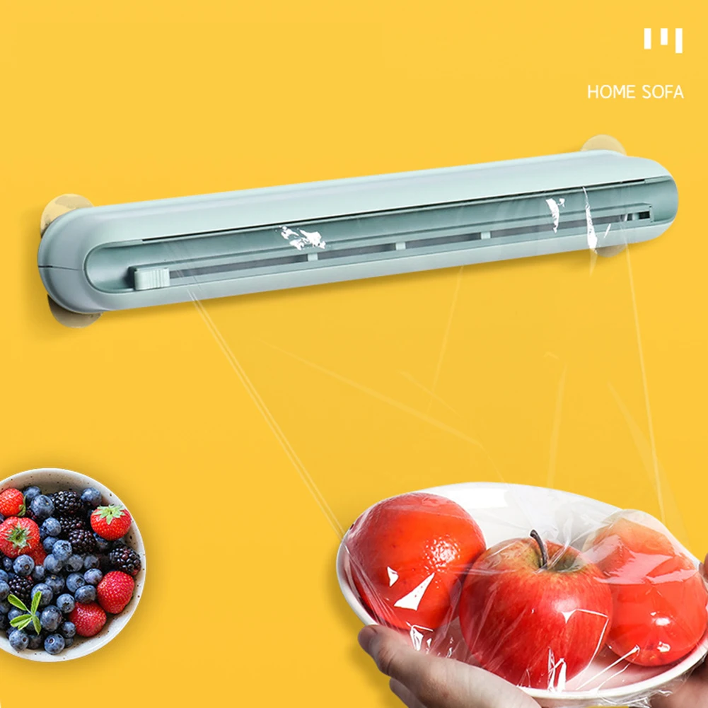 Cling Film Cutter with Slide Cutter Multipurpose Plastic Wrap Dispenser Adjustable Foil Divider Kitchen Gadget In Stock