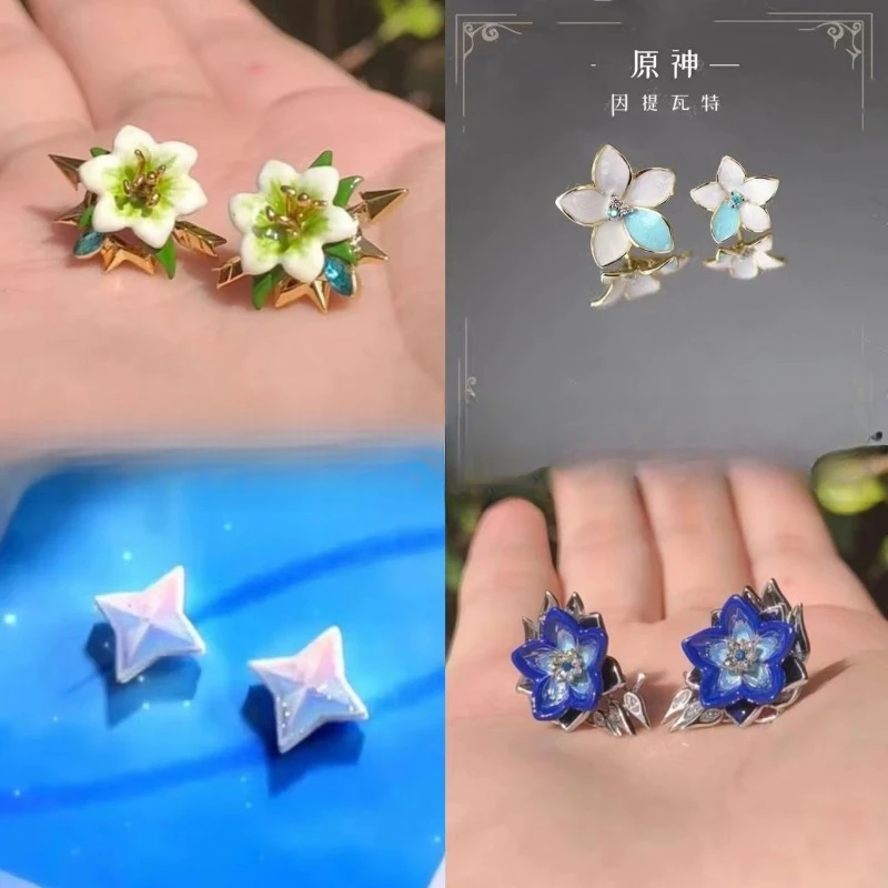 Genshin Impact Beelzebul Hu Tao Zhong Li Klee Yae Miko Paimon Fictional Small Cute Simple Chic Acrylic Earrings Around Fan Game