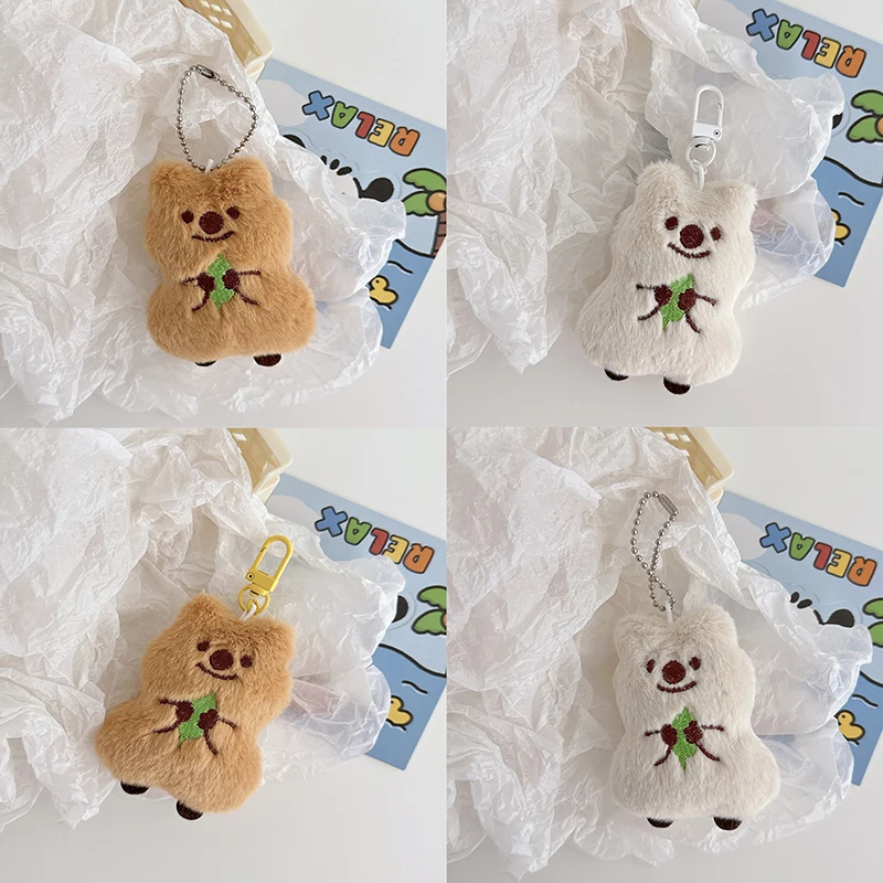 Funny Plush Bear Doll Keychain Hanging Ornaments Hanging Clothing Accessor Trendy Bag Decor Car Keyring Pendant Birthday Gifts