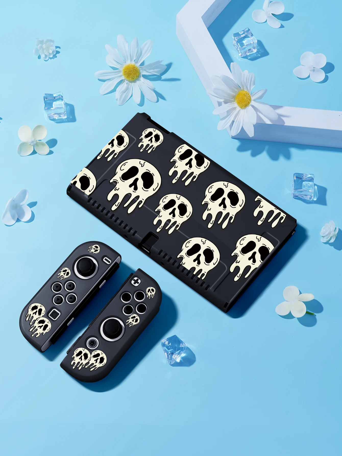 Skull Switch Protector Case for Nintendo Switch OLED, NS Game Accessories,Handheld Separable Shell for NS Joycon, Switch Cover