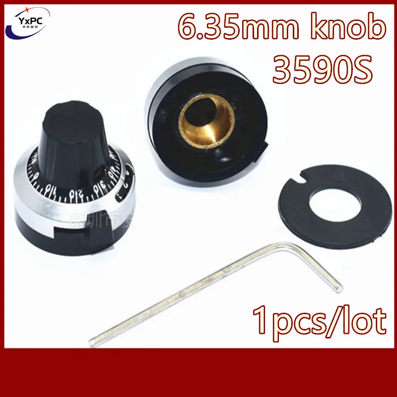 

1pcs 6.35mm precision scale knob potentiometer equipped with multi-turn potentiometer For 3590S WXD3-12 WXD3-13