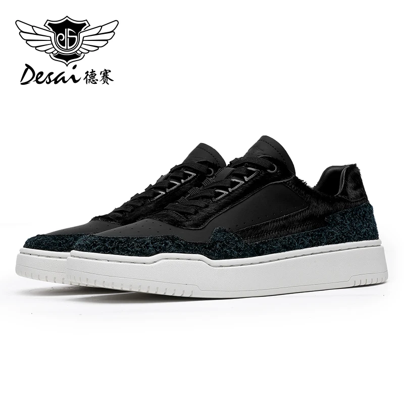 DESAI Men Casual Shoes Genuine Leather Sewing Male Sneakers Breathable 2024 New Design Fashion