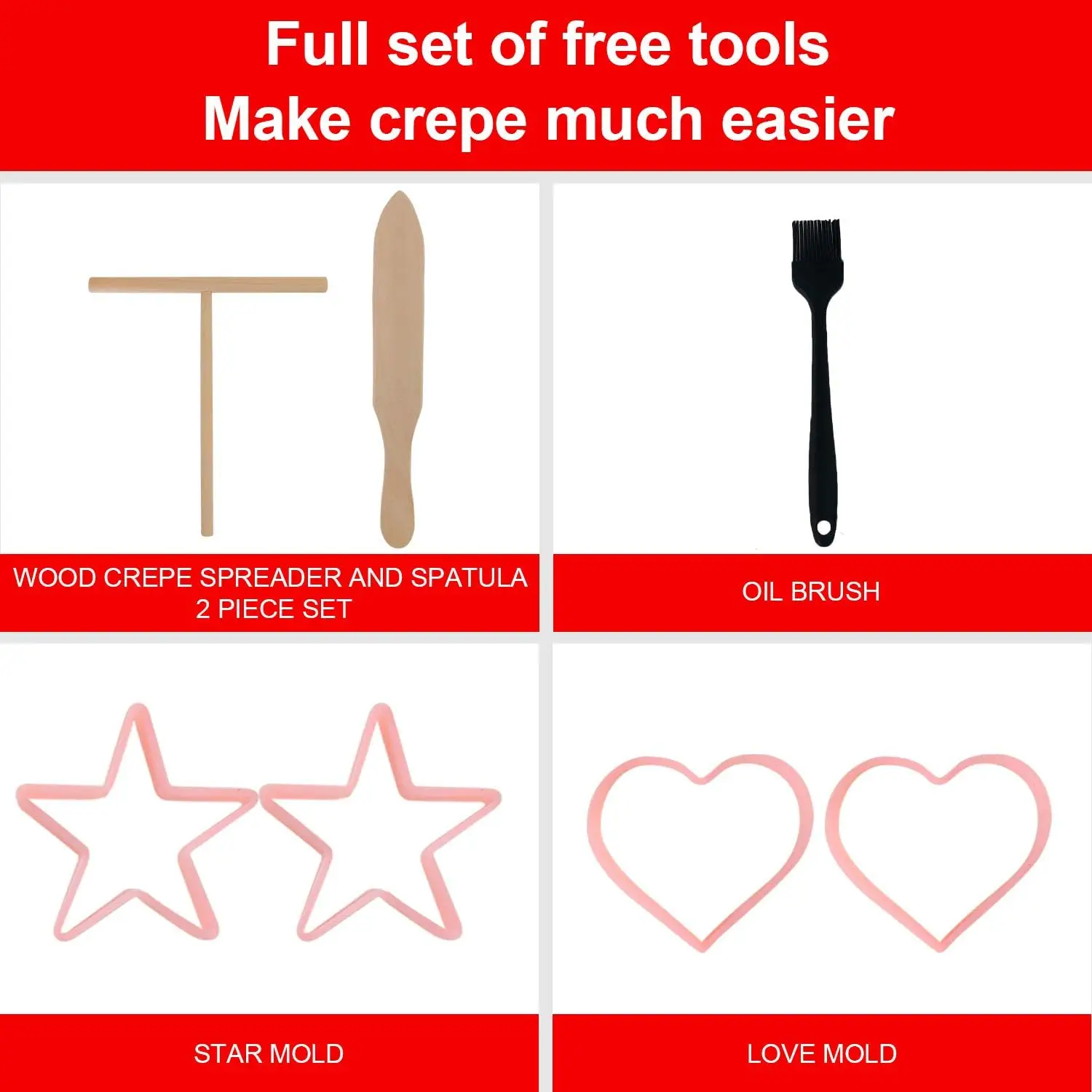 صانع الكريب - صانع كريب مقاس 13 بوصة وشواية كهربائية وصانعة فطائر غير لاصقة - مقلاة كريب (فضي-أ)