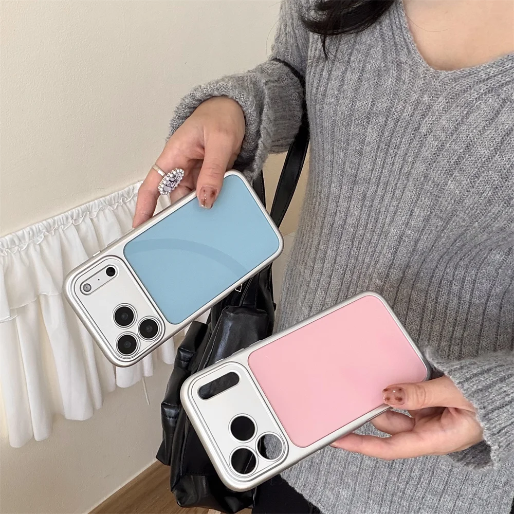 Luxuriöse Kameraobjektiv-Schutzhülle mit Überzug für iPhone 17, 16, 15, 17 Pro Max, Bonbonfarben, stoßfest, harte Stoßstangen-Rückseite