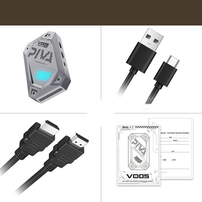 Cdragon Piva VD05 conmutador de transmisión en vivo, tarjeta de captura de vídeo tipo C, USB 3,0 HD, 4K, 60HZ, para grabación de juegos de Podcasting en Streaming