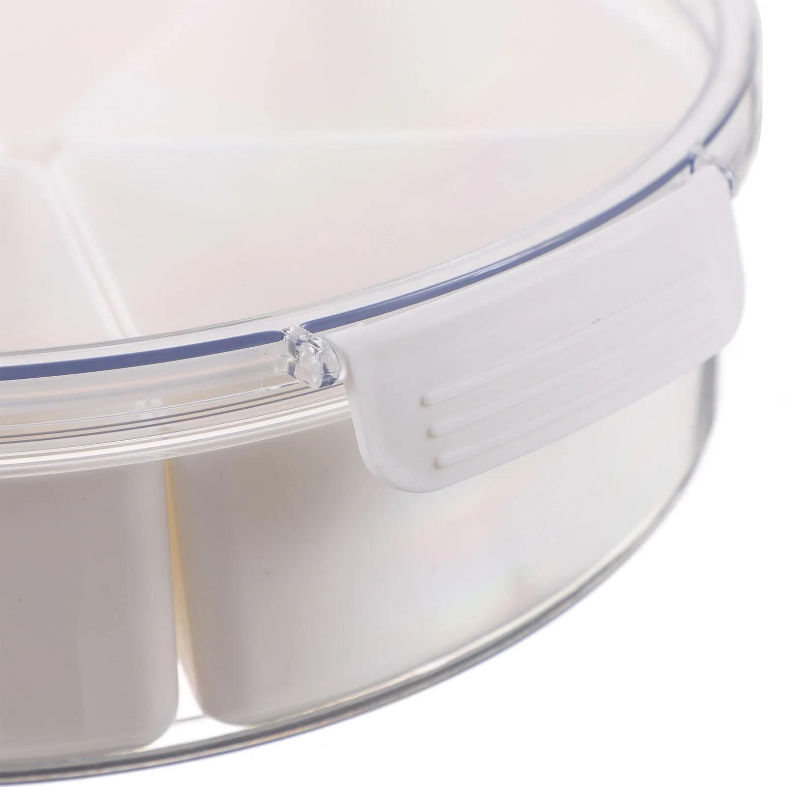 

Creative Compartment Snack Box Transparent Food Storage Case Lid Household Nuts Cookies Candy Holder Fruit Plate