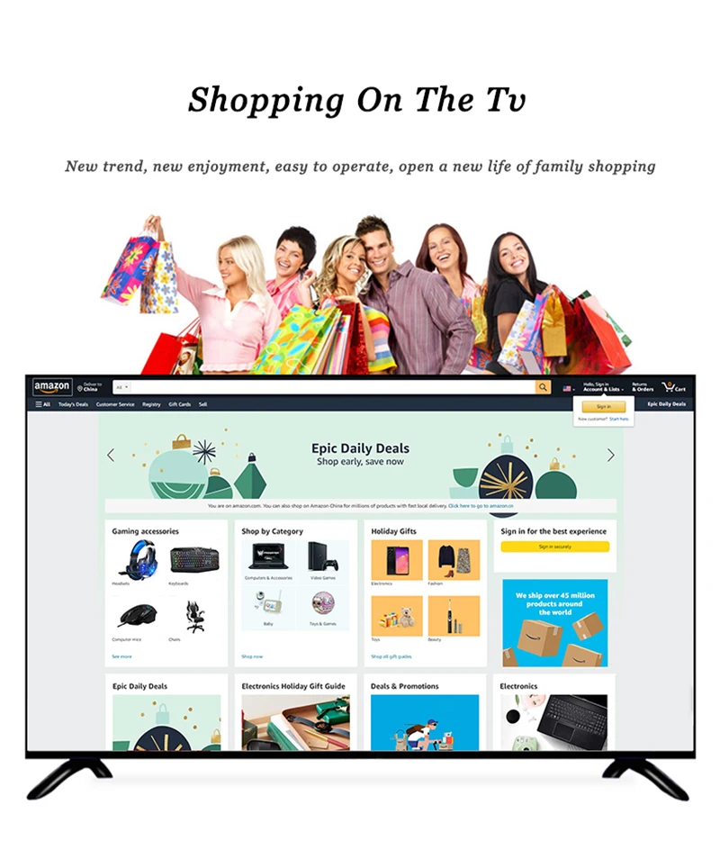65 Inch Super Wide LED Smart TV FHD 4K High Definition Multi-function for Home Television
