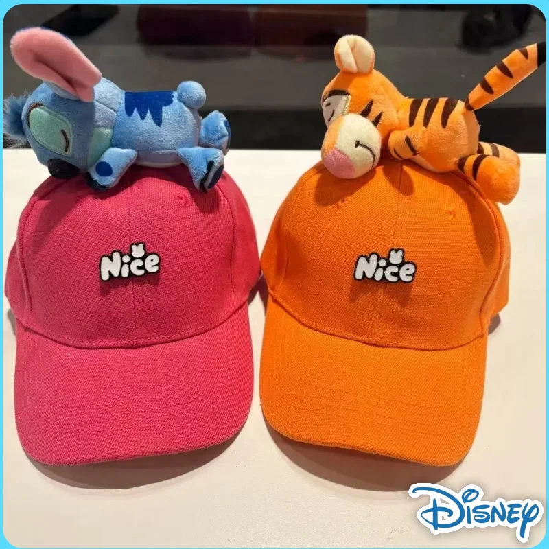 

New Disney Baseball Cap Cartoon Stitch Tigger Parent-Child Outdoor Sports Hat Sunscreen Girlfriend Wear Couple Baseball Cap Gift
