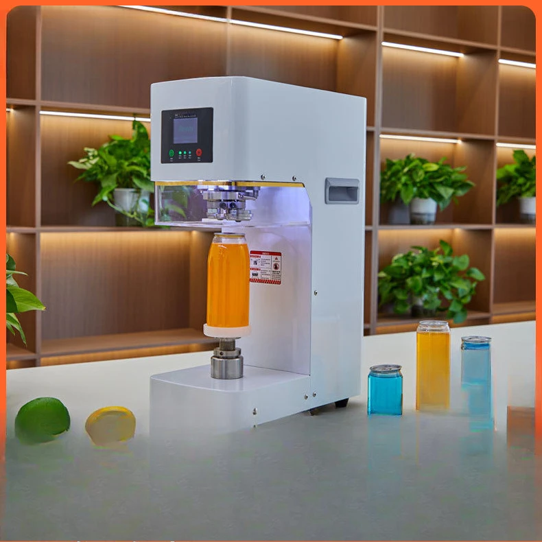 

Automatic can sealing machine takeaway drink milk tea canned plastic bottle sealing machine tin can capping machine can sealing