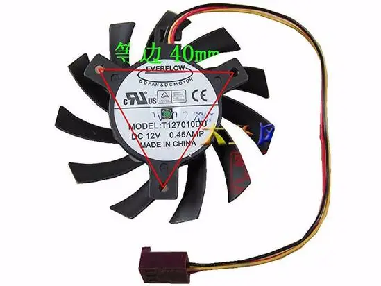 

Everflow T127010DU DC 12V 0.45A 3-wire Server Cooling Fan