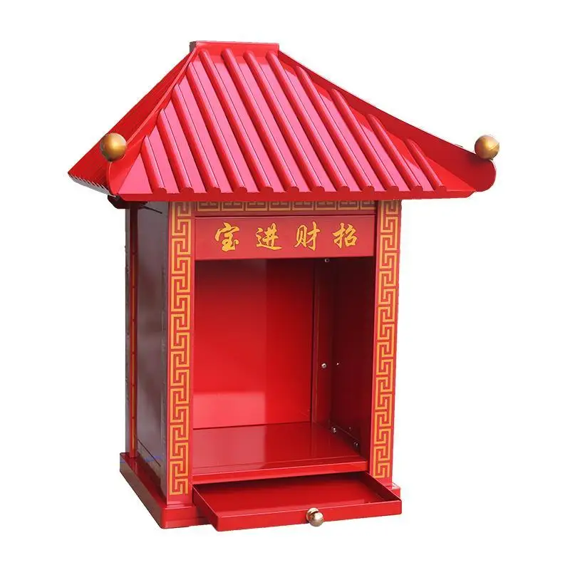 Stainless steel red Buddhist niche Buddhist platform household wall hanging long desk niche