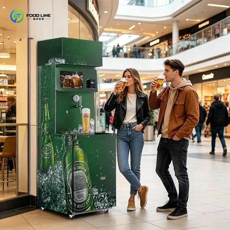 High-End Commercial Self-Service Beer Dispenser Machine All Cashless Payment Options For Retail Mall Bar