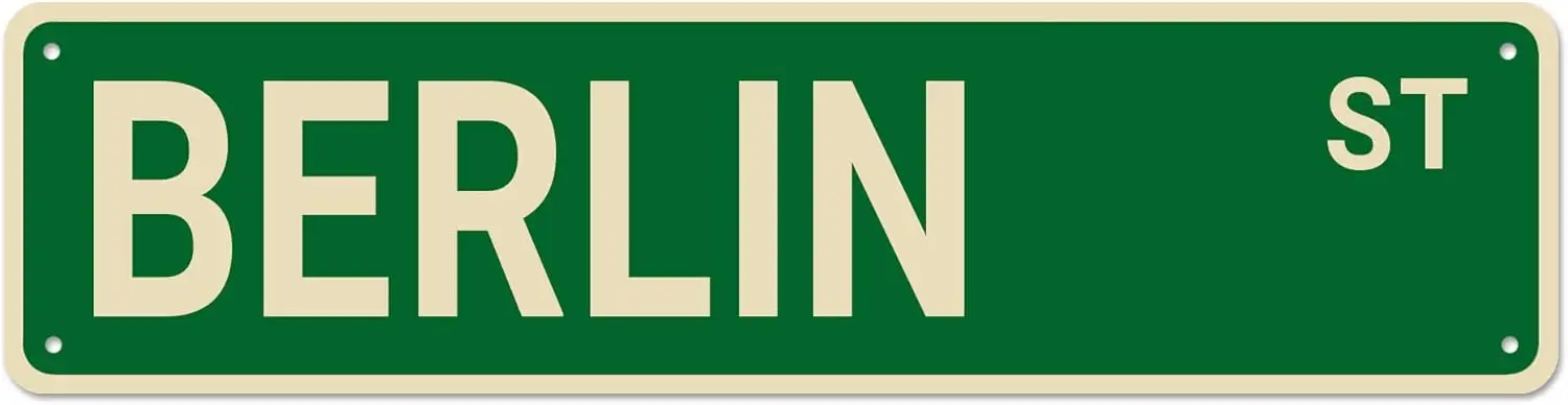 

Berlin Street Signs, Berlin Decor Berlin Sign Berlin Gift, Wall Decor for Home/Driveway/Man Cave/Bar, Quality Metal Signs 16x4 I