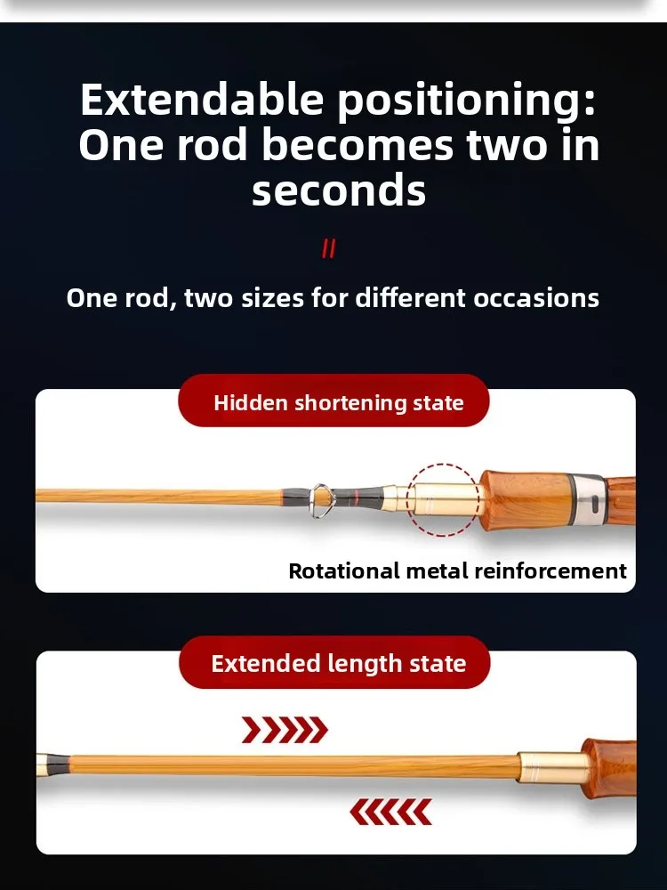 طقم صنارة صيد خفيفة الوزن ومحمولة من سبائك التيتانيوم الكاملة، مع بكرة تلقائية للسحب، مناسبة للأنهار والبحيرات والبرك والجداول #1