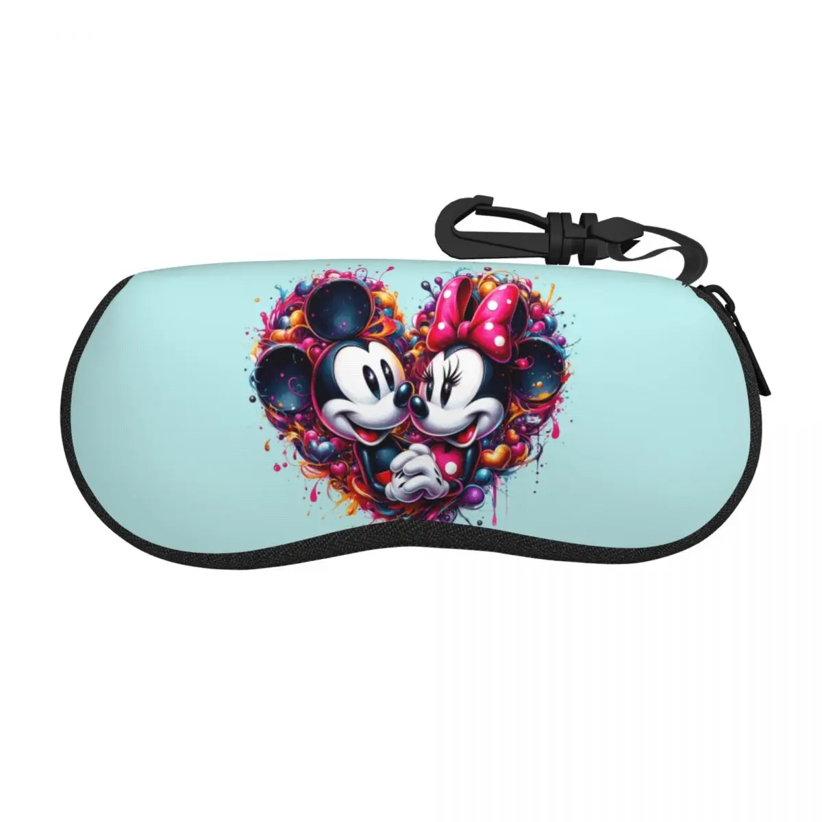

Mickey And Minnie Love Glasses Case Convenient Sunglasses Pouch Men Women Vintage Eyewear Organizer Portable Eyeglass Protector