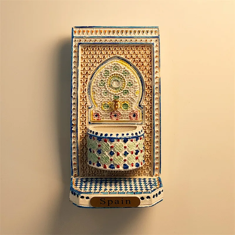 Spain Granada Alhambra Palace Handcrafted Fridge Magnet Souvenir Colorful Decorative Magnetic Sticker