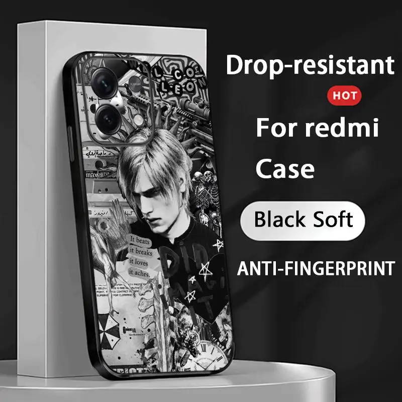 Leon X ada wong hot game man Phone Case For Redmi Note 14 13 12 11 Pro Plus S 5G 14C A3 Soft Black Phone Cover view 4