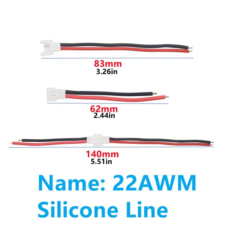 Fil de prise de batterie à petite tête blanche, ligne de gel 22 #, prise mâle et femelle, accessoires d'avion modèle, 51005, 51006, 1S, 2 broches, 10 pièces