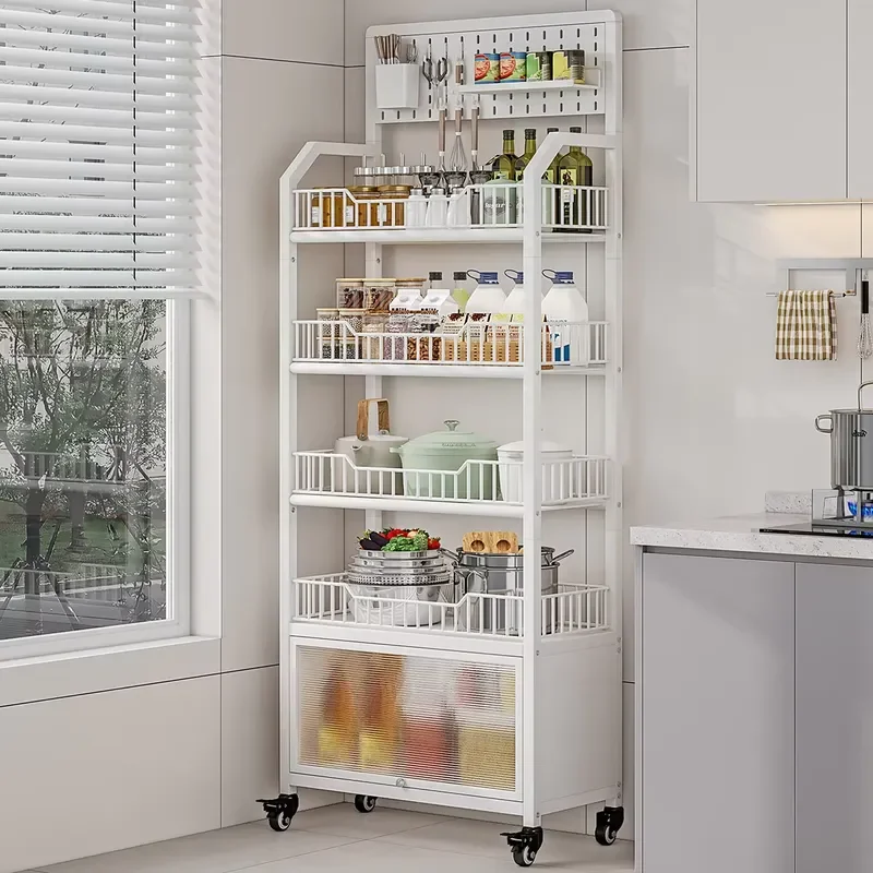 Bathroom Living Room Kitchen Five-layer metal storage rack Removable design Multifunctional bracket Suitable for rice cooker