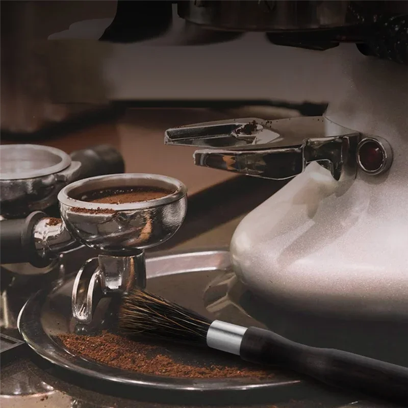 コーヒーグラインダークリーニングブラシ毛付きストラップコーヒーマシンブラシクリーナーツールバリスタキッチン
