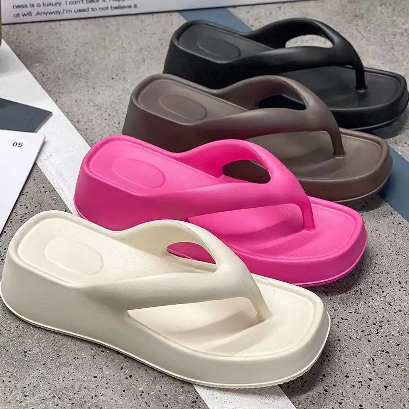 

Summer Thick Bottom EVA Flip Flops for Women Non Slip Platform Sandals Woman Fashion Clip Toe Outdoor Slippers Soft Beach Slides