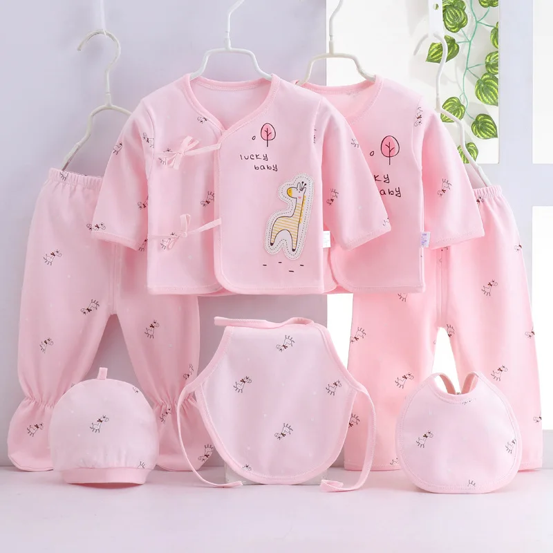 Spring Autumn Infant Boy Girl Clothes Casual Cartoon Cute Print Cotton Tops+Pants Baby Items For Newborns Hospital Set BC1499-1