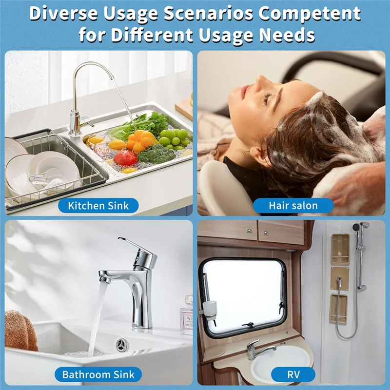 سخان مياه ABUD كهربائي، سخان مياه ساخن فوري بقدرة 5500 وات مع جهاز تحكم عن بعد وسخان مياه بشاشة LCD تعمل باللمس