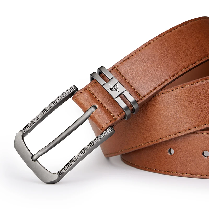ポール-メンズ-ブラウン-レザー-ベルト-ヴィンテージ-バックル-ジーンズ-ウエスト-ベルト-カジュアル-スタイル-男性モデル-ギフト-アイテム-フラッグシップ-ストアから