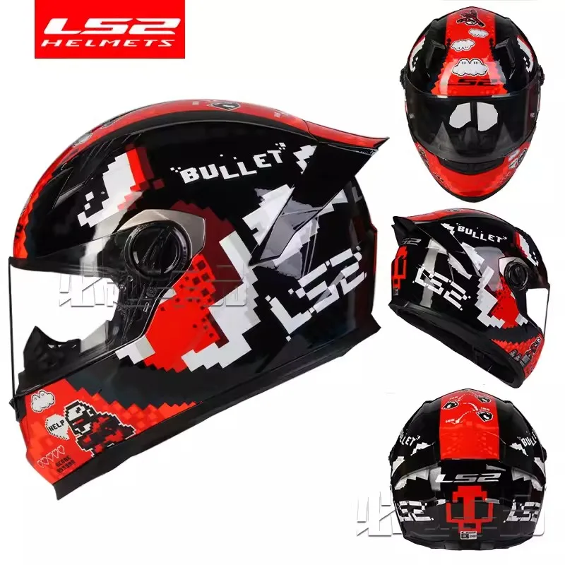 Original LS2 FF300 Full Face Motorcycle Helmet Woman Man Moto Casco Helmets with Clear Visor ECE