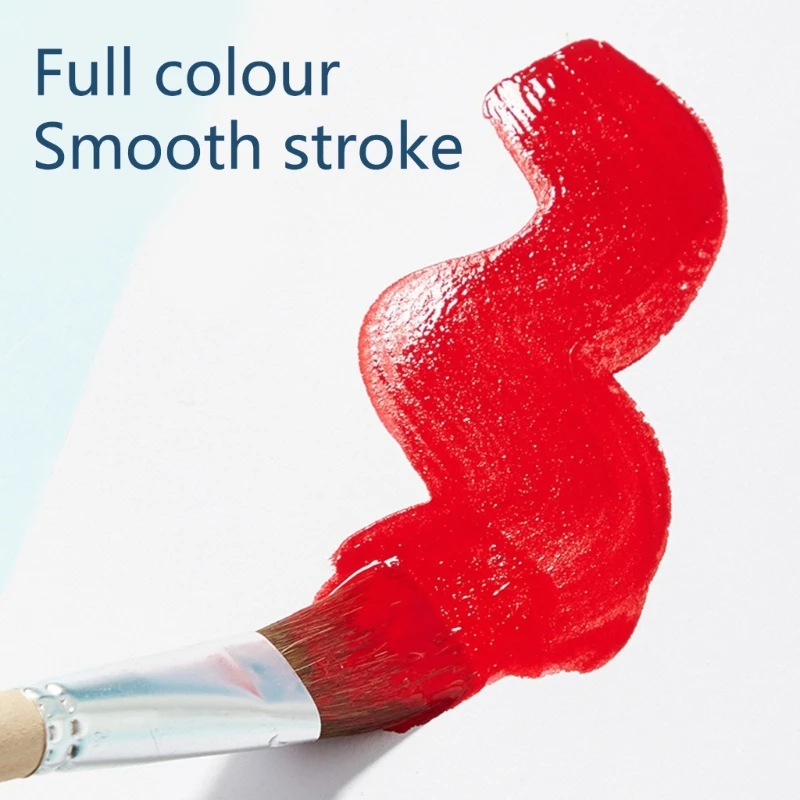 12 PCs Acrylpinsel Pinsel Wolf Haartierbinsel Künstler Flachfarbe Pinsel 601d