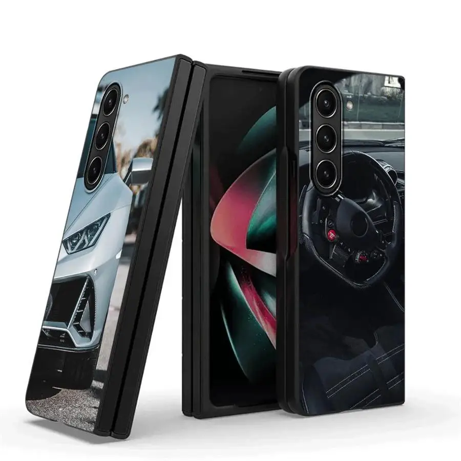 Custodia per auto Supercar per Samsung Galaxy ZFold5 ZFold4 ZFold7 Z Fold 7 6 5 4 3 ZFold6 ZFold3 Cover posteriore per telefono