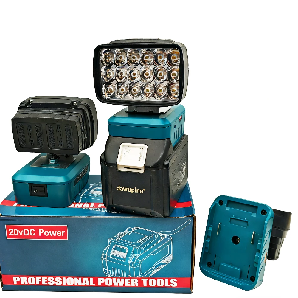 For Makita 18V Li-ion Battery Case BL1830 Work Lights Lamp Spotlight Torch Hand Lanterns BL1860 BL1820 Type C USB Power Bank