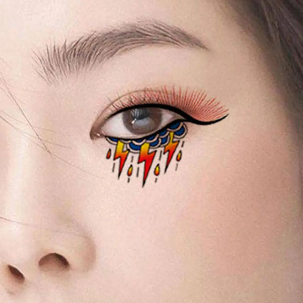 Sweat-Proof Eyelash Tattoo Sticker Long Lasting Waterproof Eye Shadow Tattoo Stickers Temporary Flower Eyelash Make-Up Sticker