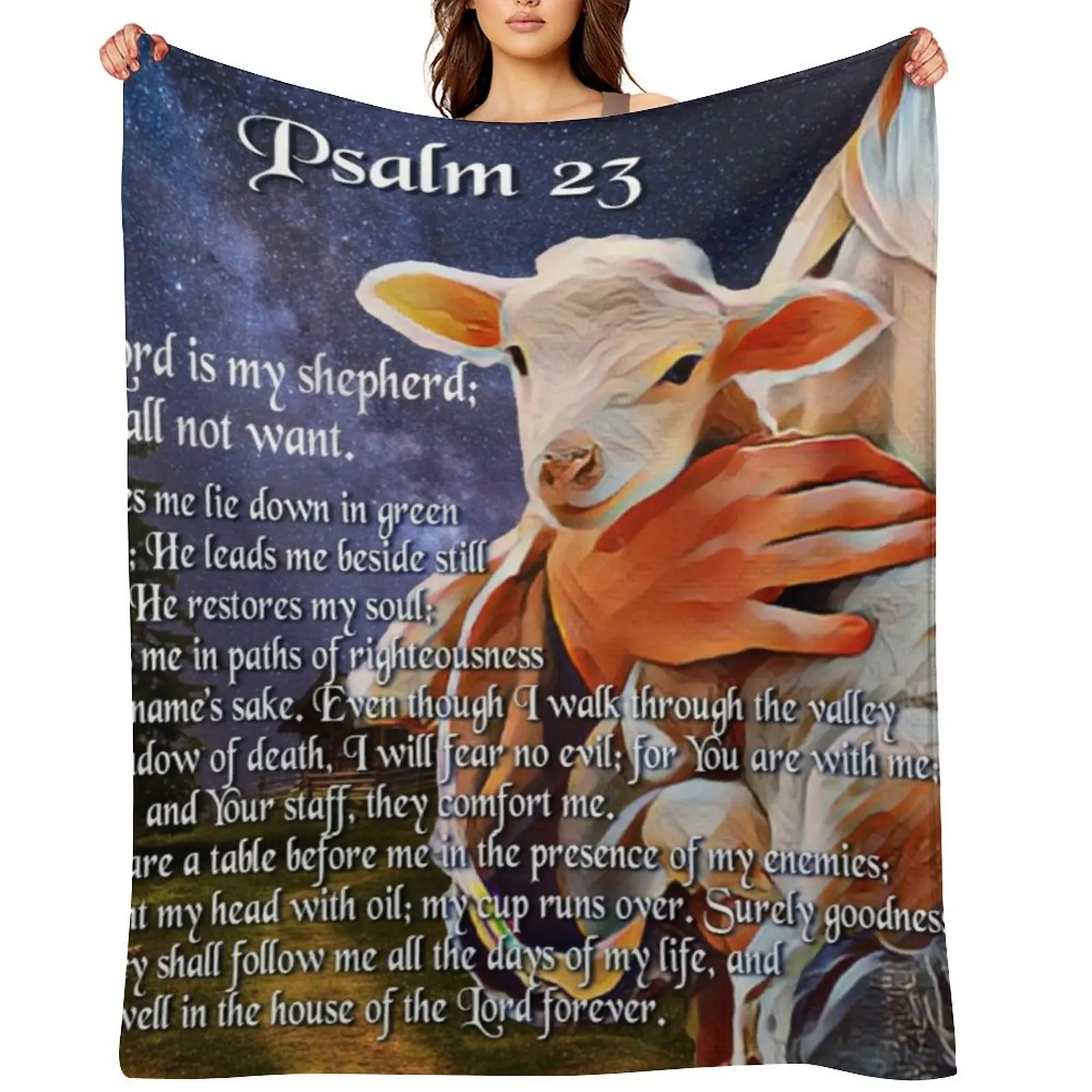 

Psalm 23 Bible Verse Throw Blanket for sofa Decorative Beds Luxury Brand Thins Blankets