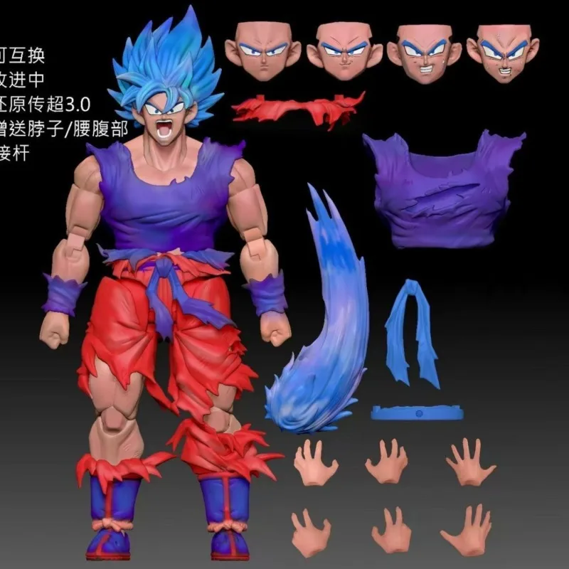 

Dragon Ball Kaio Fist Blue World Super Saiyan Goku 3.0 Body Movable, Extra One Floating Head Available in Stock