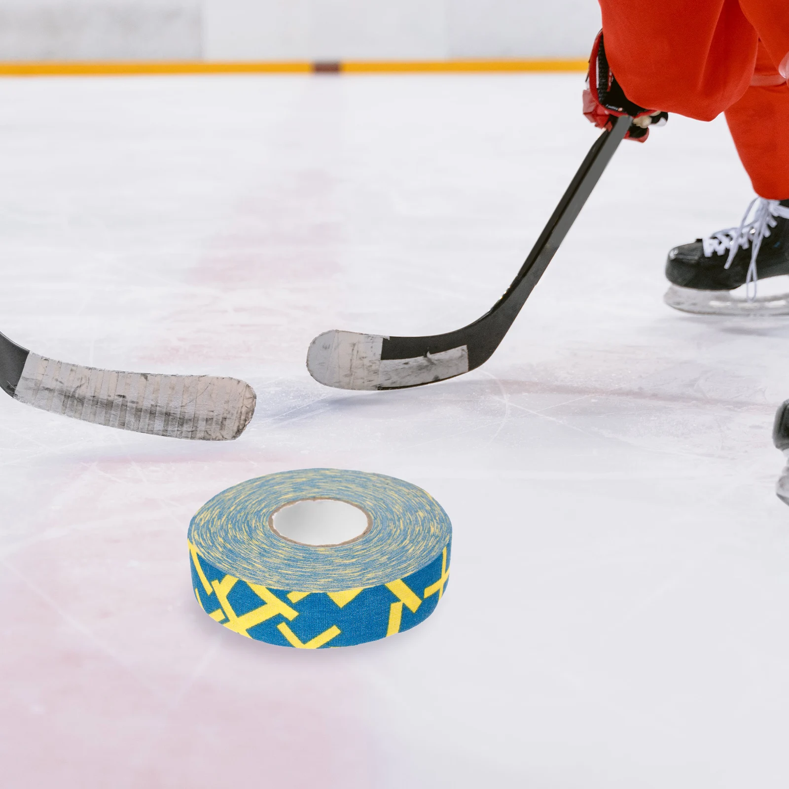 

1 Roll Cotton Cloth Hockey Tape Patterned Sticky Non- for Ice Hockey Stick Anti-Abrasion Protection Anti-