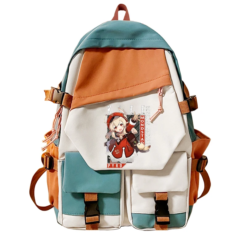 Genshin Impact Anime Cosplay Zaino da scuola per studenti unisex Zaino per cartoni animati Zaino da viaggio per laptop Borse moda all'aperto