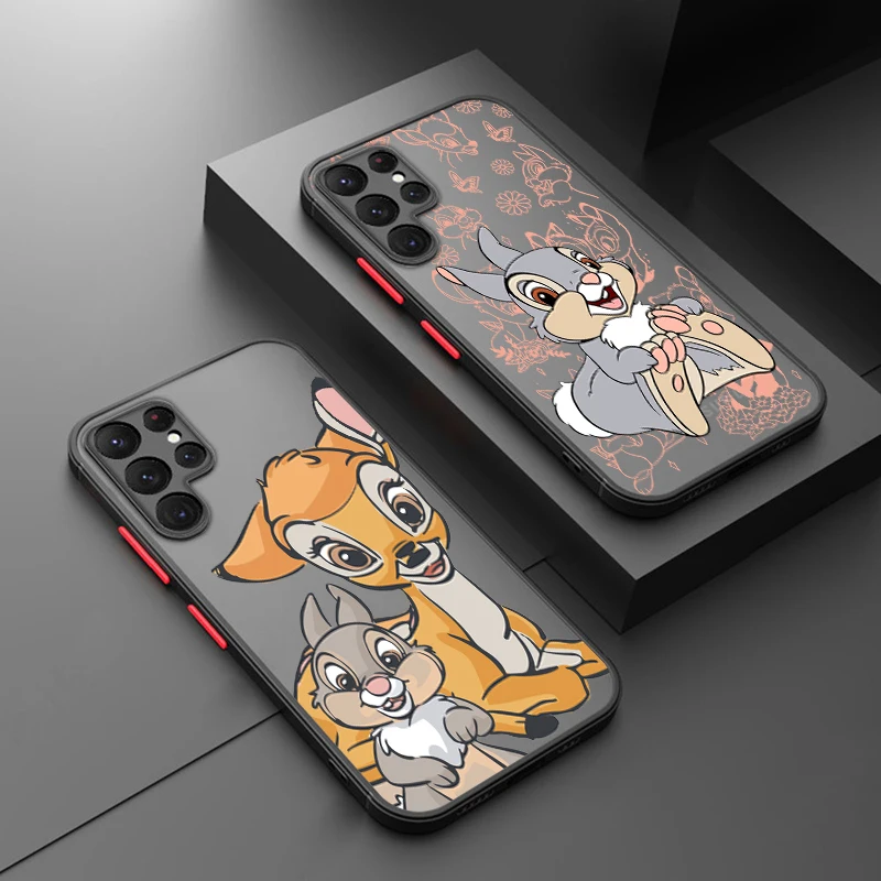 

Thumper Bambi Disney For Samsung S24 S23 S22 S21 Ultra S20 FE S10 Plus Lite 4G 5G Frosted Translucent Cover Capa Fundas