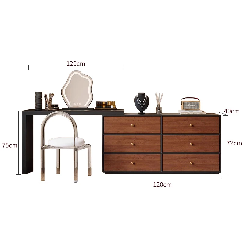 Simple Makeup Dressing Table Design Drawers Glamour Unique Vanity Table Retro Aesthetic Tocador De Maquillaje Bedroom Furniture