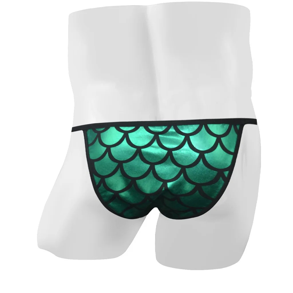 لامعة مقياس السمك تصميم ملخصات للرجال المثيرة منخفضة الخصر U محدب الحقيبة سراويل مثليون جنسيا مثير الملابس الداخلية سيسي عالية شوكة الاباحية Tangas