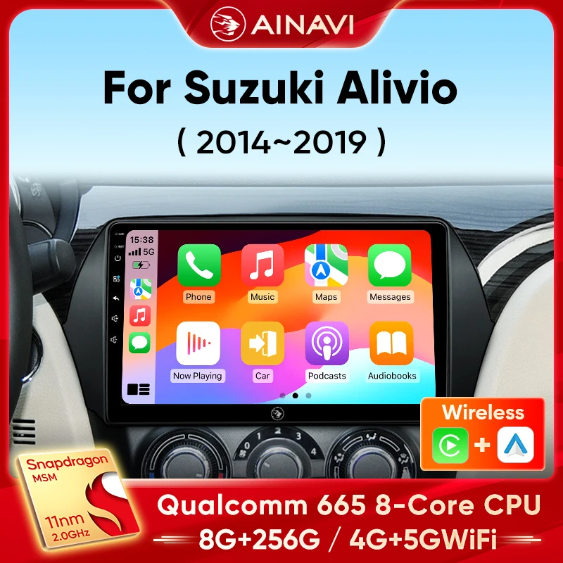 

Ainavi Car Radio For Suzuki Alivio Ciaz 2014-2019 Carplay Android Auto Qualcomm Car Stereo Multimedia Player 4G Wifi DSP 48EQ
