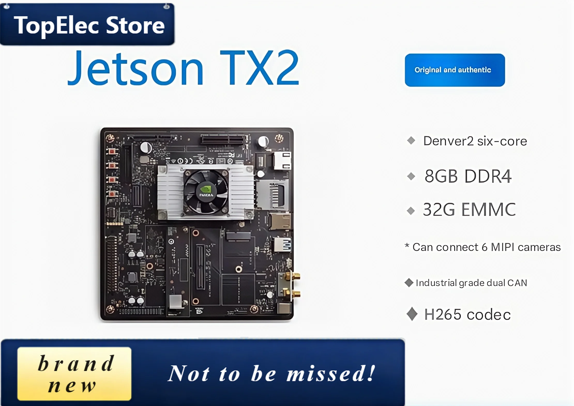 TopElec NVIDIA Jetson TX2 Artificial Intelligence Development Board Deep Learning AI