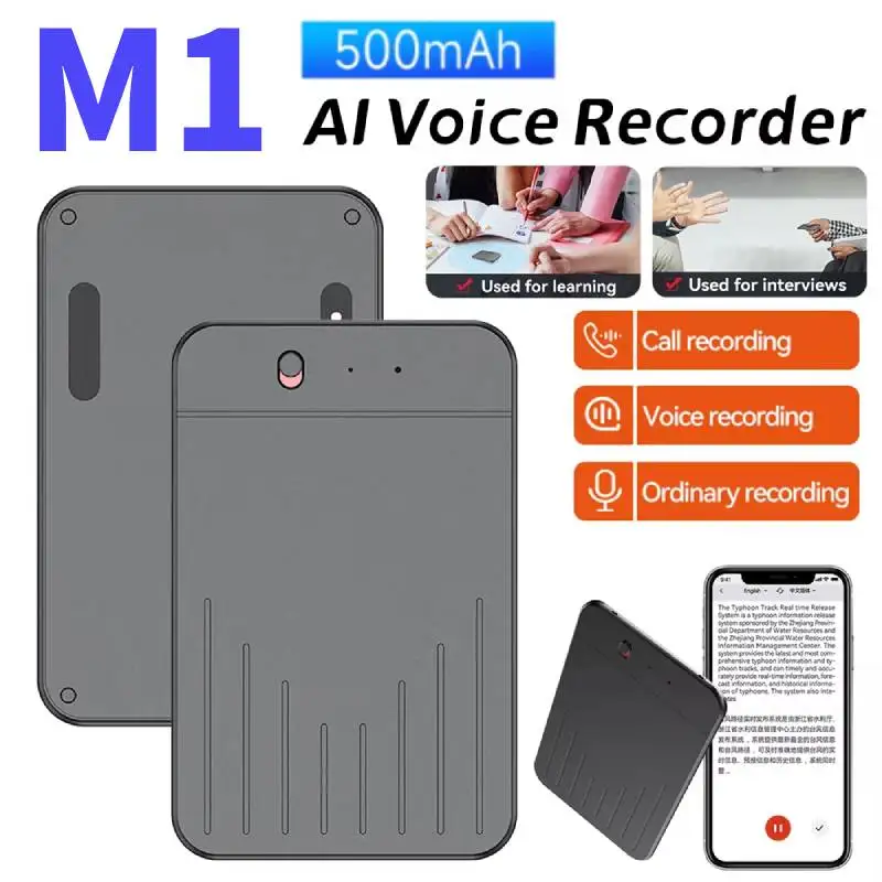 M1 AI مسجل صوت ChatGPT النسخ الذكي تسجيل الترجمة APP التحكم في 134+ لغة ترجمة للاجتماعات