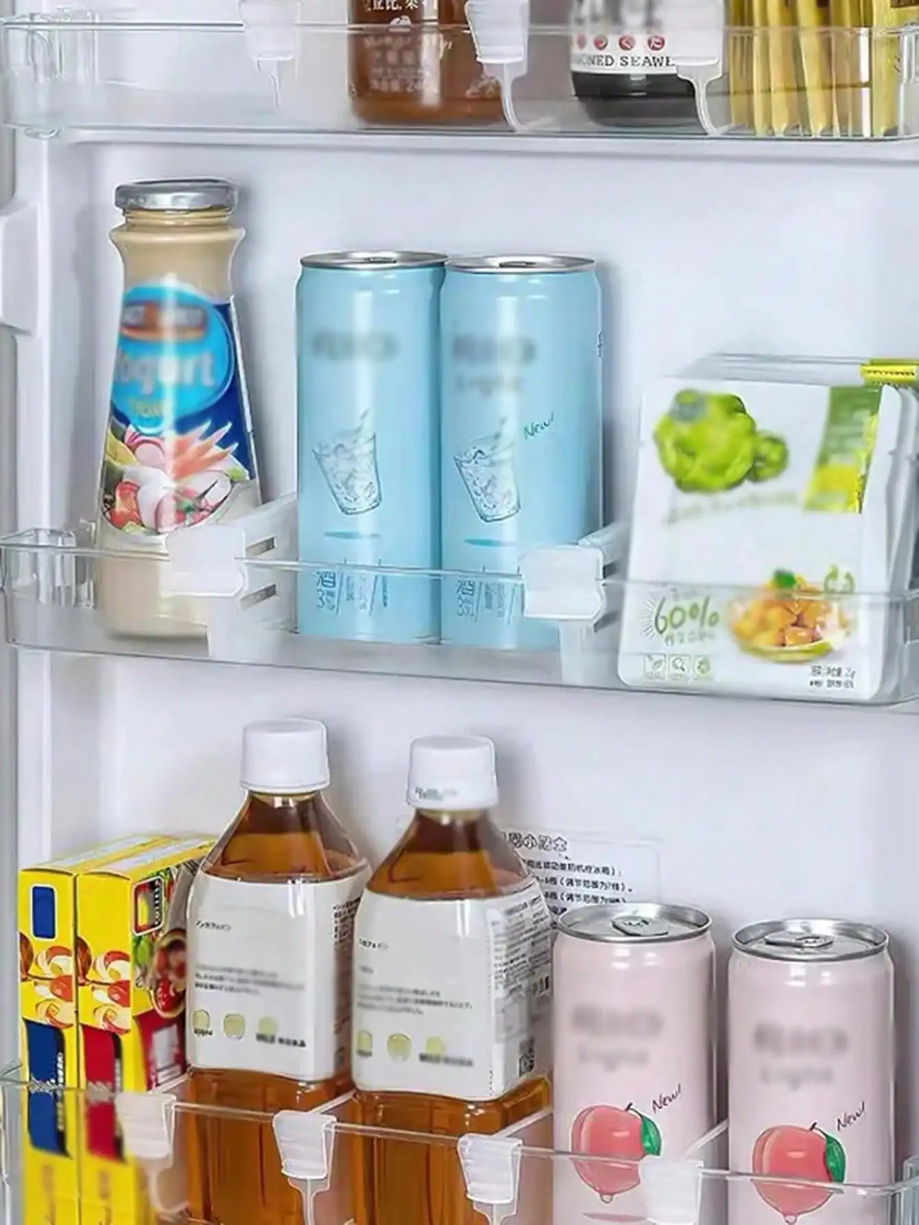 20 Stück transparente Kühlschrank-Seitentür-Sortierteiler – anpassbare Küchenaufbewahrungsraumverwaltung, Kühlschrankfach